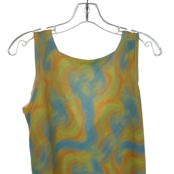 NWT Womens Size Large ZARA Multicolor V-Back Watercolor Print Midi Dress NEW - Picture 3 of 9